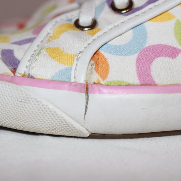 Coach Signature Logo Barrett Women's Canvas Sneaker Shoe Multicolored Size 9B - Picture 5 of 13